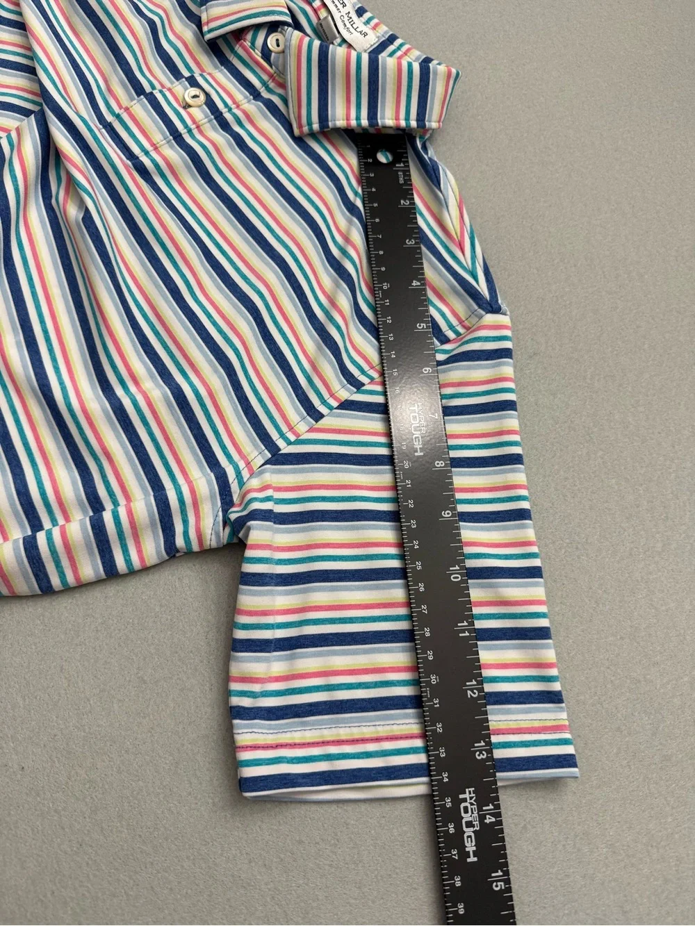 Peter Millar Boys' Short-Sleeve Striped Polo — Blue, White, Teal, Pink